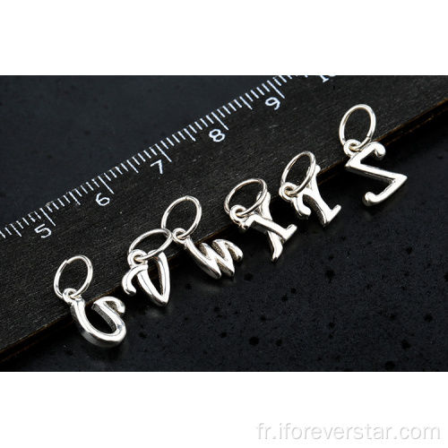 Pendentifs alphabet en plaqué or argent 925